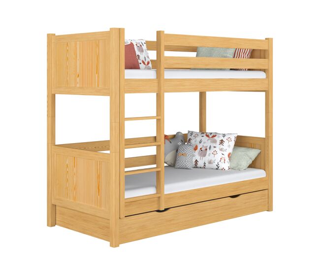 Litera de madera con cajón n02 pino natural