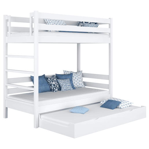 Beliche de madeira com gaveta para colchão N03 branco