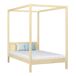 Cama individual de madera con dosel N02 120x180 Cama individual de madera con dosel N02 120x180 Pino
