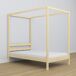 Cama individual de madera con dosel N01 100x190 Cama individual de madera con dosel N01 100x190 Pino