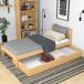 Cama individual de madera con cajón N01 90x180 Cama individual de madera con cajón N01 90x180 Pino