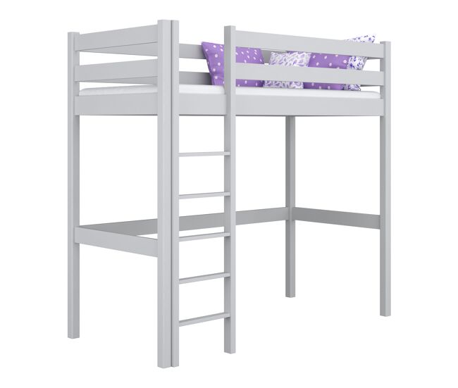 Cama alta de madera N05 gris