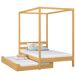Cama individual de madera con dosel y cajón para colchón N01 80x190 Cama individual de madera con dosel y cajón para colchón N01 80x190 Pino