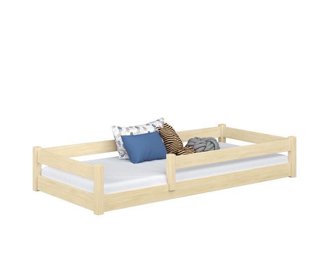 Cama baja de madera N02 pino incoloro