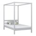 Cama individual de madera con dosel N01 90x200 Cama individual de madera con dosel N01 90x200 Blanco/ Gris