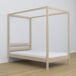 Cama individual de roble con dosel N01 80x180 Cama individual de roble con dosel N01 80x180 Roble
