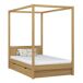 Cama individual de roble con dosel y cajón N02 100x180 Cama individual de roble con dosel y cajón N02 100x180 Roble