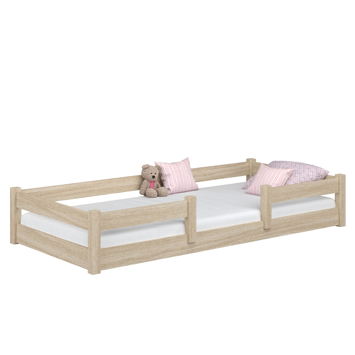 Cama baja de roble N01 90x180