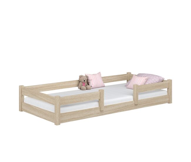 Cama baja de roble N01 roble blanqueado
