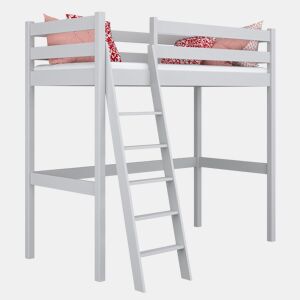 Cama alta de madeira N03 cinza