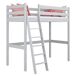 Cama alta de madera N03 90x190 Cama alta de madera N03 90x190 Blanco/ Gris