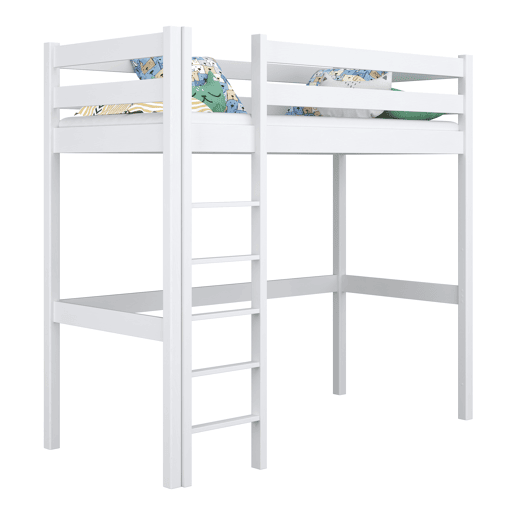 Cama alta de madeira N05 branco