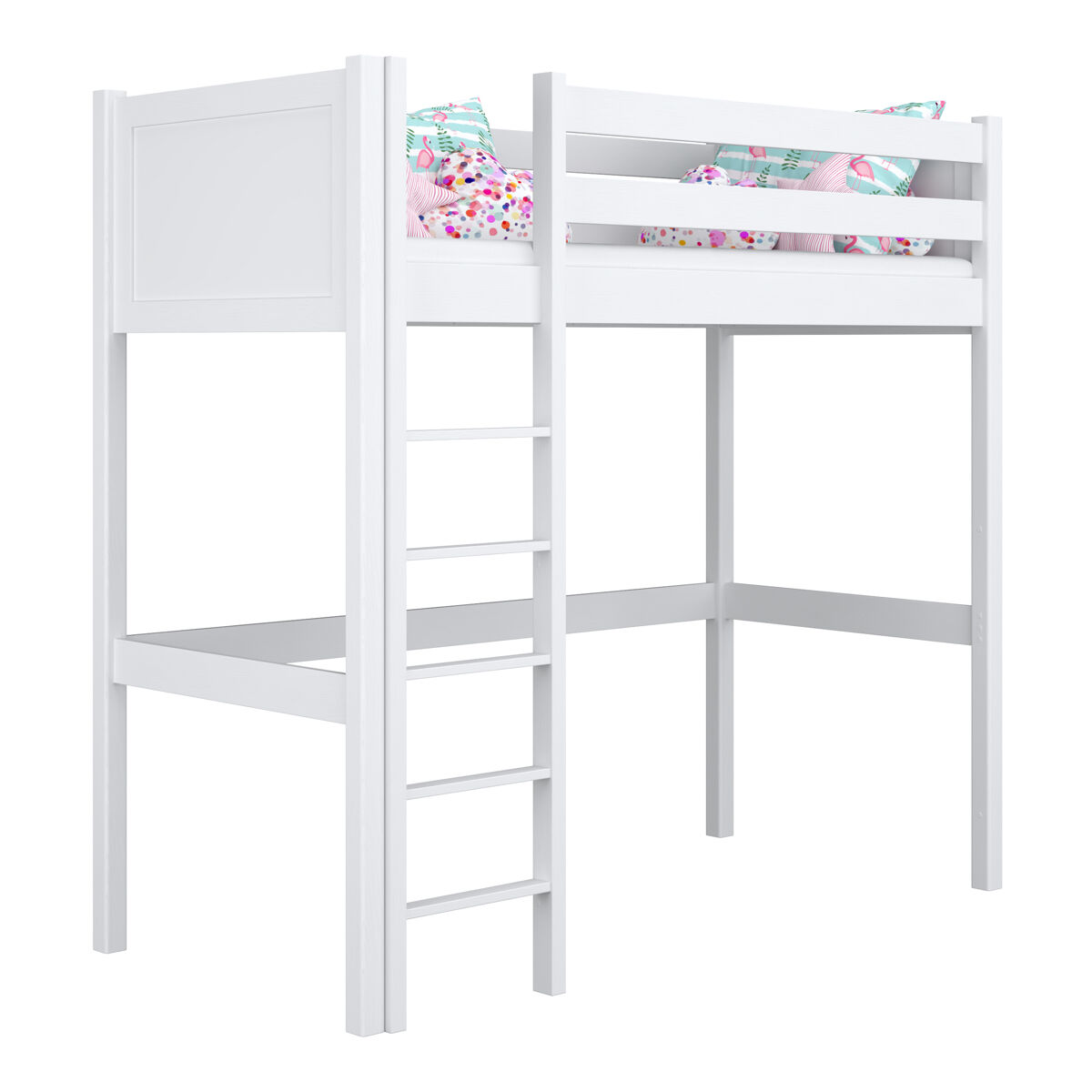 Cama alta de madera N06 90x200