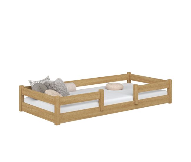 Cama baja de roble n01 roble natural