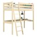 Cama alta de madera con escritorio N03 90x200 Cama alta de madera con escritorio N03 90x200 Pino