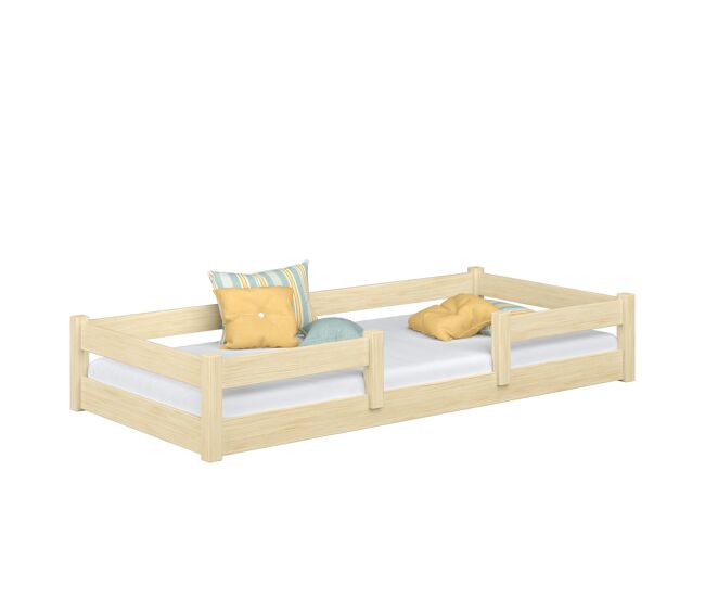 Cama baja de madera n01 pino incoloro