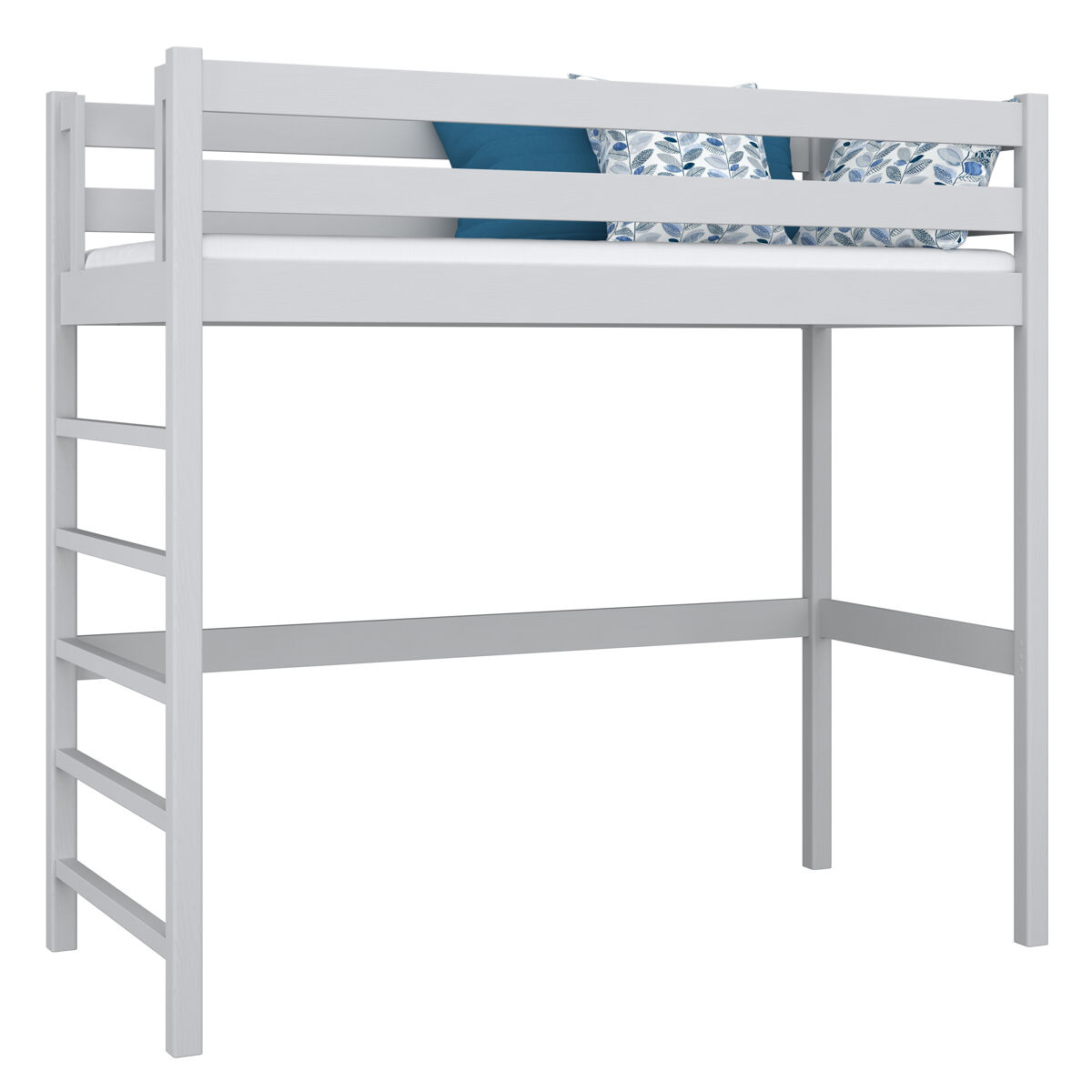 Cama alta de madera n01 gris