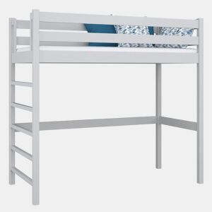 Cama alta de madeira N01 cinza