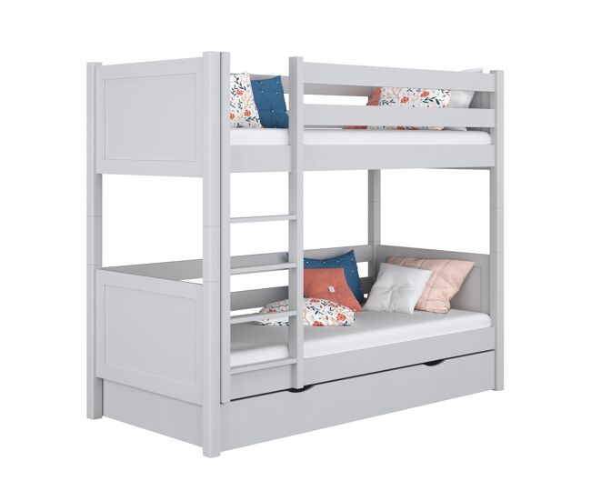 Litera de madera con cajón n02 gris