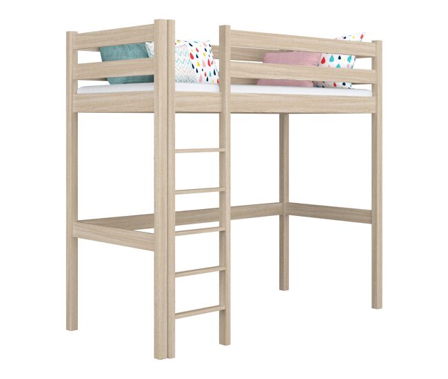 Cama alta de roble n05 roble blanqueado