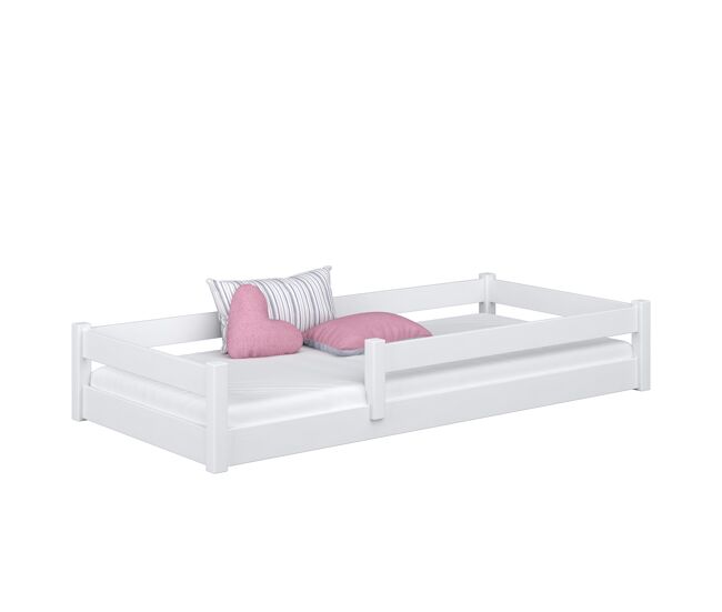 Cama baja de madera n02 blanco