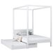 Cama individual de madera con dosel y cajón para colchón N02 90x190 Cama individual de madera con dosel y cajón para colchón N02 90x190 Blanco/ Gris
