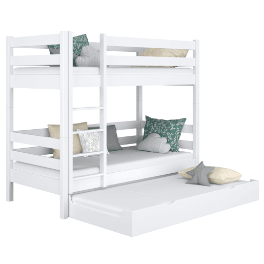 Beliche de madeira com gaveta para colchão N01 branco