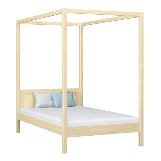 Cama individual de madeira com dossel N02 pinho incolor Cama individual de madeira com dossel N02 pinho incolor