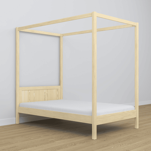 Cama individual de madeira com dossel N02 pinho incolor Cama individual de madeira com dossel N02 pinho incolor