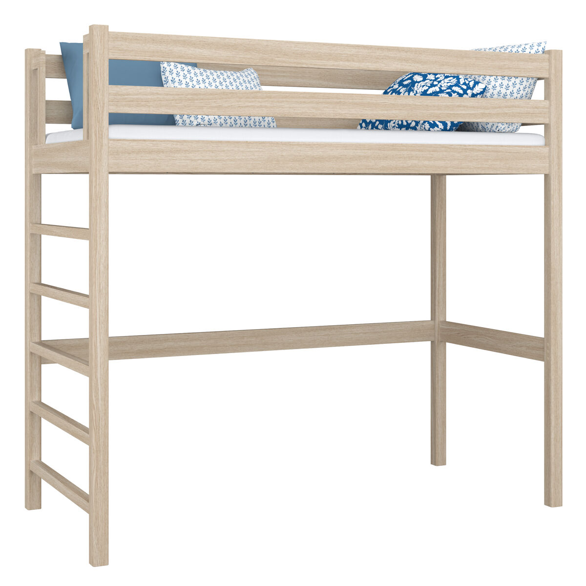 Cama alta de roble n01 roble blanqueado