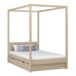 Cama individual de roble con dosel y cajón N02 80x200 Cama individual de roble con dosel y cajón N02 80x200 Roble