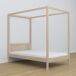 Cama individual de roble con dosel N02 90x180 Cama individual de roble con dosel N02 90x180 Roble