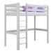 Cama alta de madera N05 100x200 Cama alta de madera N05 100x200 Blanco/ Gris