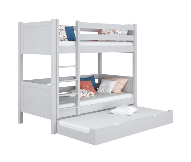Litera de madera con cajón para colchón n02 gris