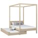 Cama individual de roble con dosel y cajón para colchón adicional N02 120x190 Cama individual de roble con dosel y cajón para colchón adicional N02 120x190 Roble