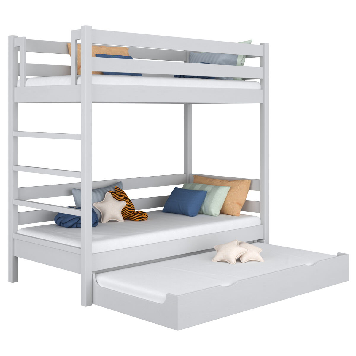 Litera de madera con cajón para colchón n03 gris