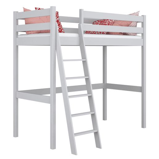 Cama alta de madeira N03 cinza