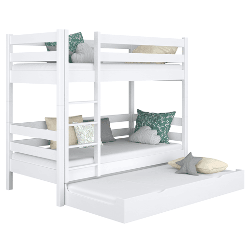 Beliche de madeira com gaveta para colchão N01 branco Beliche de madeira com gaveta para colchão N01 branco