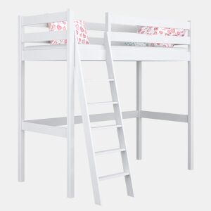 Cama alta de madeira N03 branco