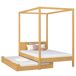 Cama individual de madera con dosel y cajón para colchón N02 80x190 Cama individual de madera con dosel y cajón para colchón N02 80x190 Pino