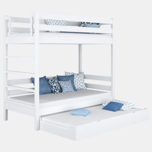 Beliche de madeira com gaveta para colchão N03 branco