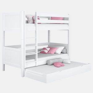 Beliche de madeira com gaveta para colchão N02 branco