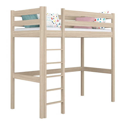 Cama mezzanine de carvalho N05 carvalho branqueado