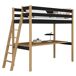 Cama alta de madera con escritorio N02 90x180 Cama alta de madera con escritorio N02 90x180 Negro