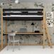 Cama alta de madera con escritorio N02 90x180 Cama alta de madera con escritorio N02 90x180 Negro