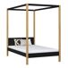 Cama individual de madera con dosel N02 80x190 Cama individual de madera con dosel N02 80x190 Negro