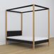 Cama individual de madera con dosel N02 80x190 Cama individual de madera con dosel N02 80x190 Negro