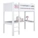 Cama alta de madera con escritorio N06 120x190 Cama alta de madera con escritorio N06 120x190 Blanco/ Gris