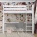 Cama alta de madera con escritorio N06 120x190 Cama alta de madera con escritorio N06 120x190 Blanco/ Gris