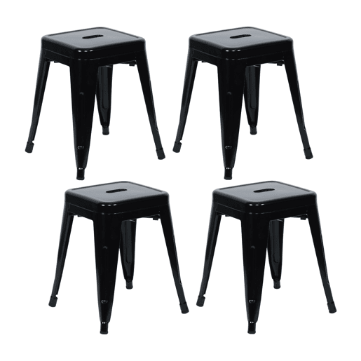 Pack 4 Bancos Baixos Industriais de Aço Thinia Home Pack 4 Bancos Baixos Industriais de Aço Thinia Home
